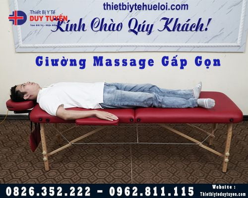 Giường massage xoa bóp gấp gọn chân gỗ HL1