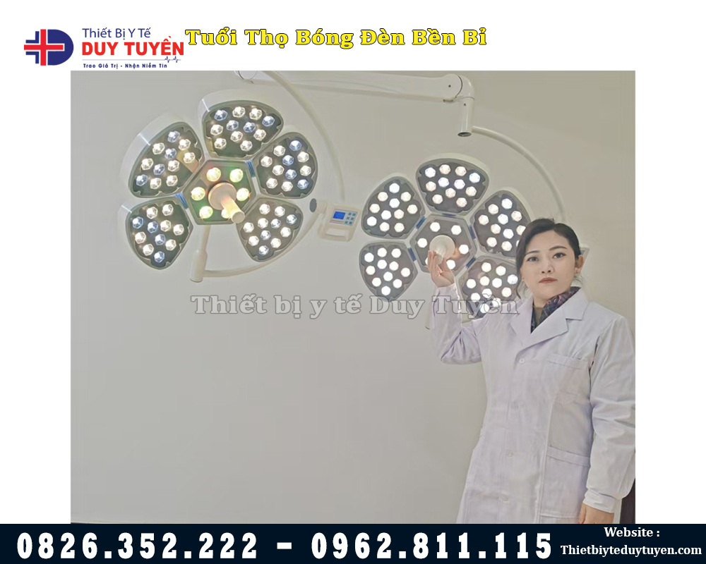 đèn led phẫu thuật 2 nhánh