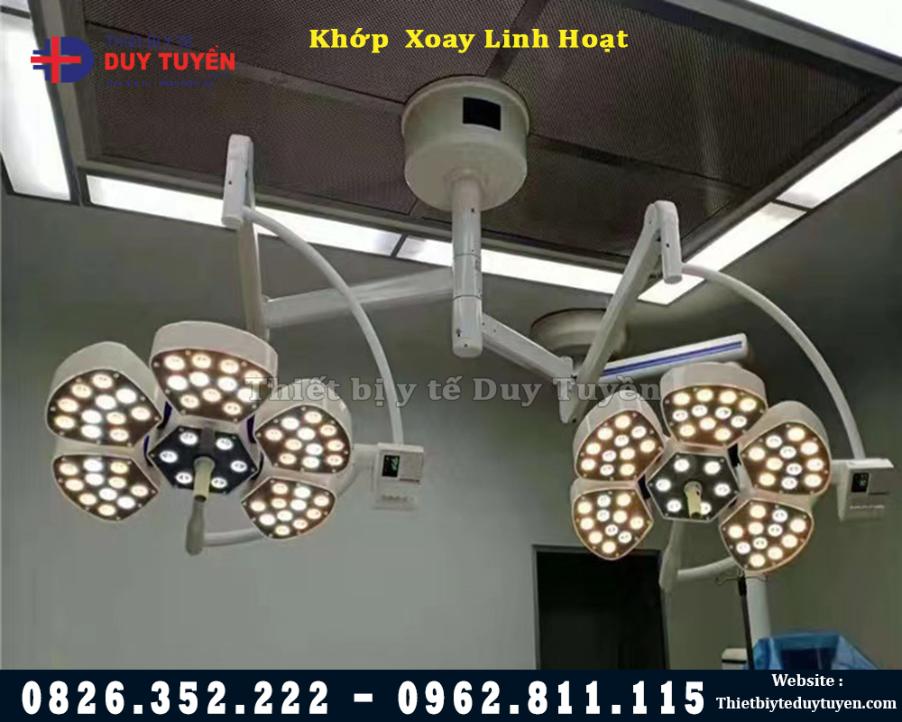 đèn phẫu thuật 2 nhánh dạng hoa mai