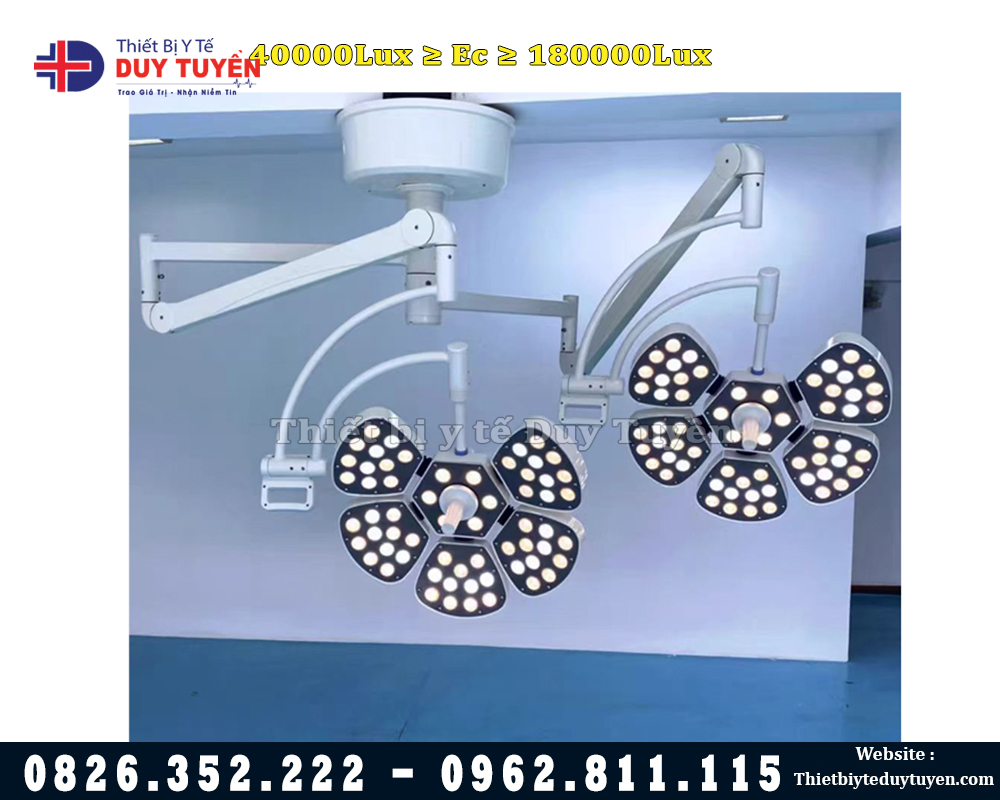 đèn phẫu thuật 2 nhánh treo trần