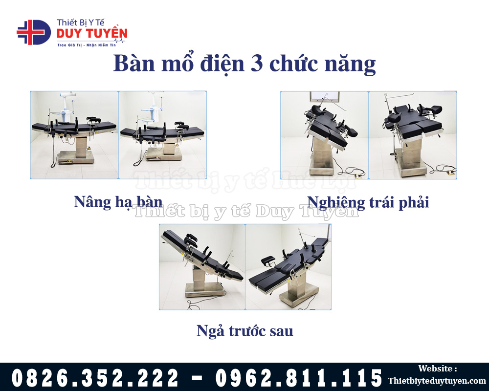 3 chức năng của bàn mổ đa năng