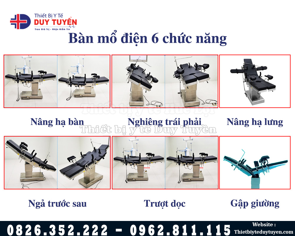 6 chức năng của bàn mổ đa năng
