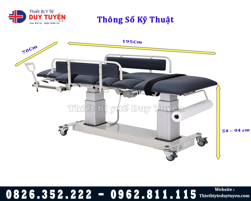 thông số kỹ thuật bàn thủ thuật nâng hạ điện