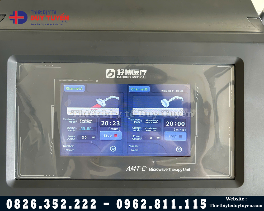 màn hình máy vi sóng trị liệu