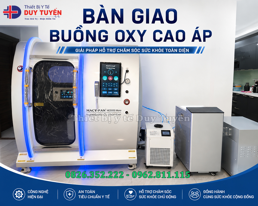 bàn giao buồng oxy cao cấp