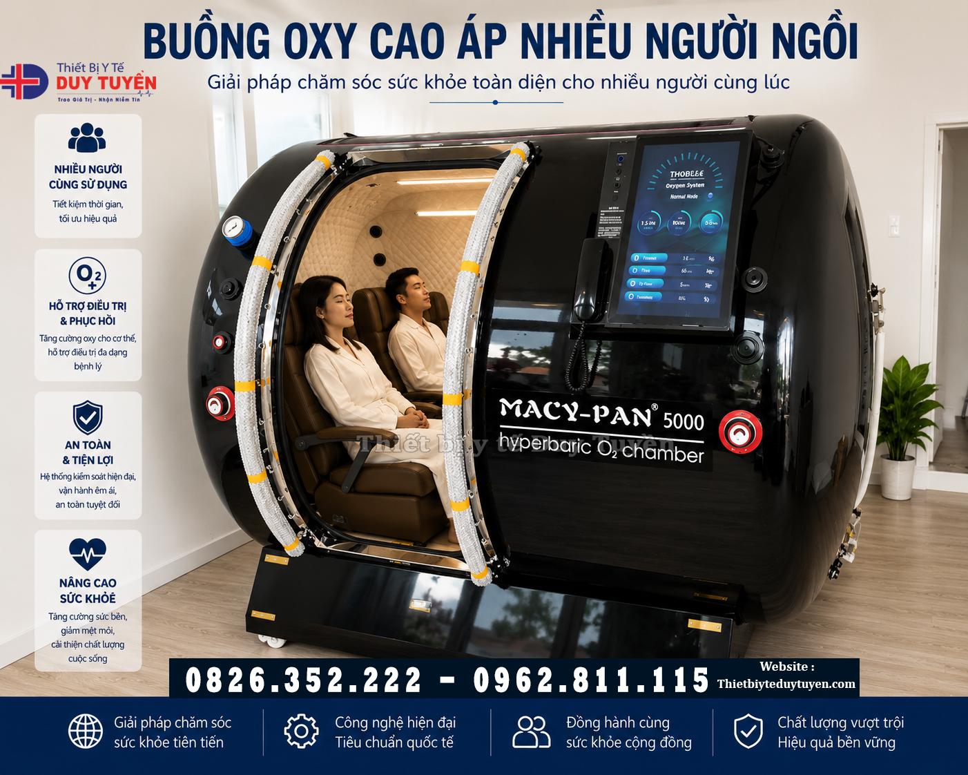 buồng oxy cao áo HE5000 nhiều người ngồi