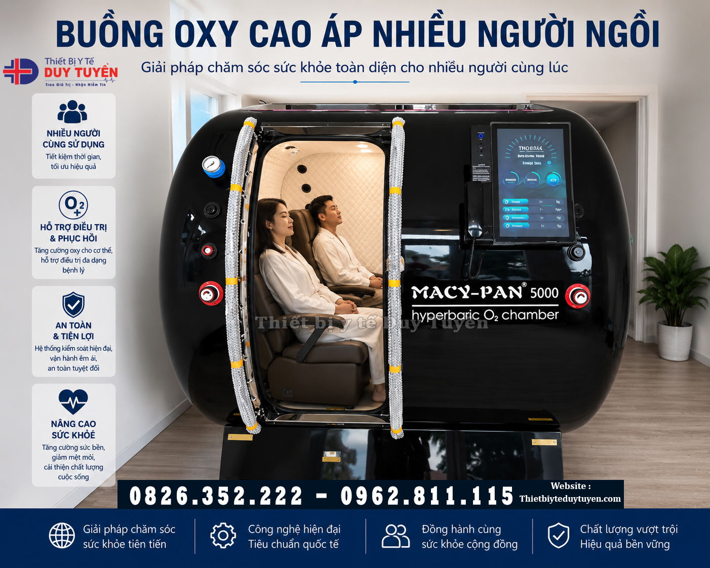 buồng oxy cao áp cao cấp nhiều người ngồi
