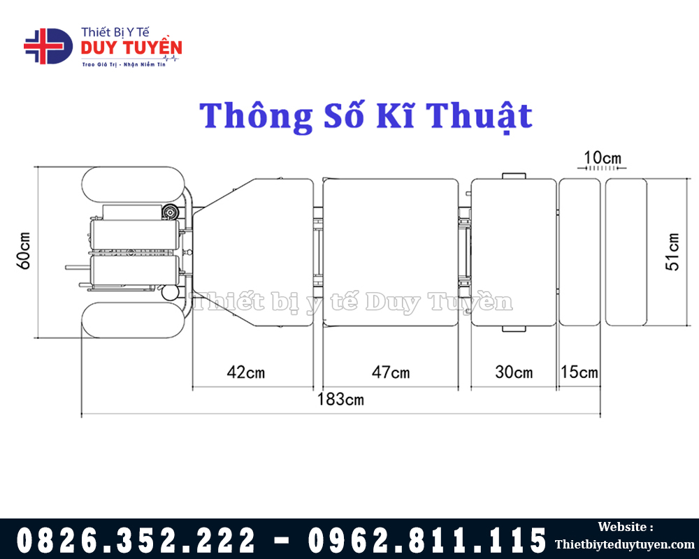 thông số giường nắn chỉnh cột sống