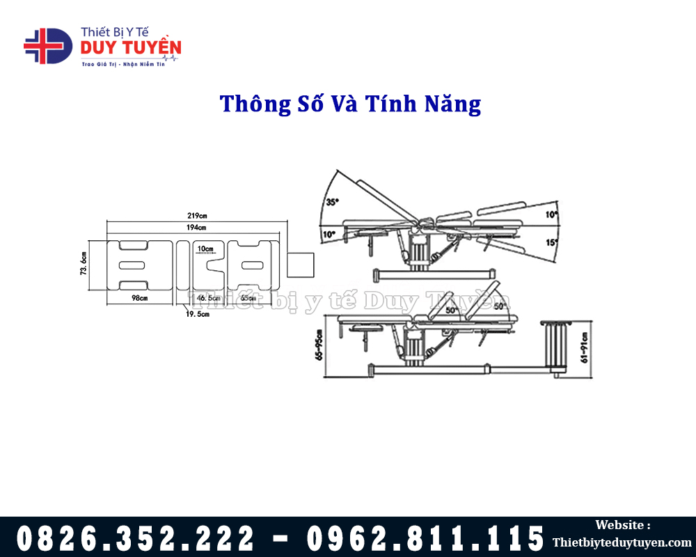 thông số giường kéo giãn nâng hạ điện
