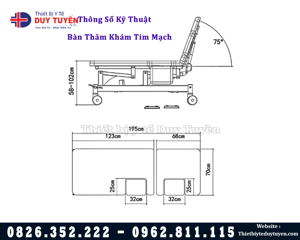 thông số kỹ thuật giường can thiệp tim mạch EL02C