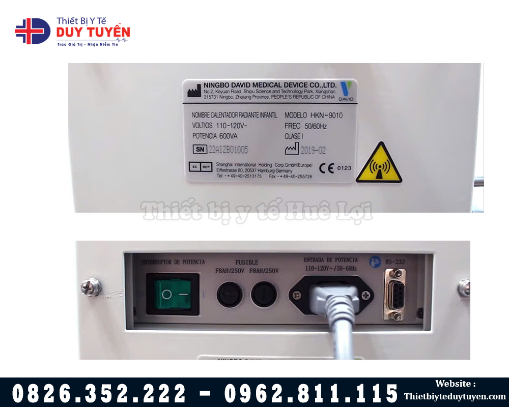 cấu tạo giường sưởi hồi sức cho trẻ sơ sinh