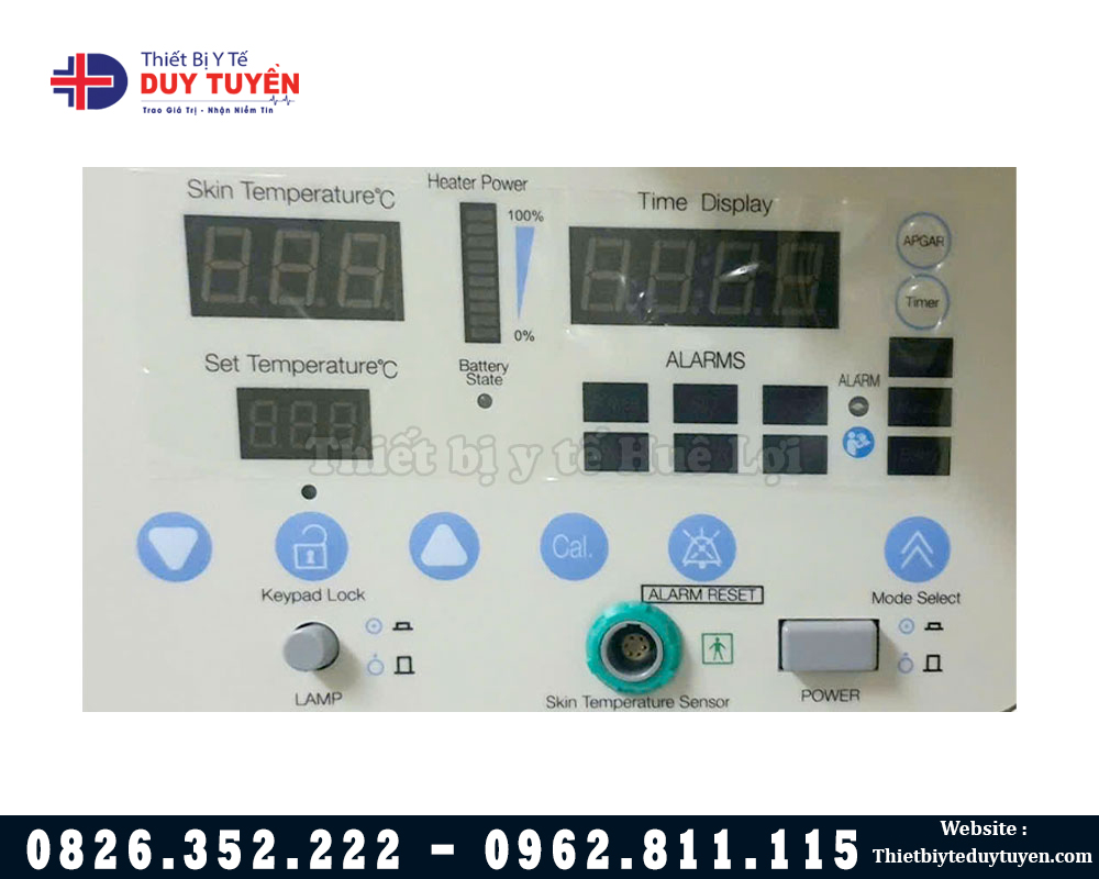 giao diện điều khiển giường sưởi cho trẻ sơ sinh