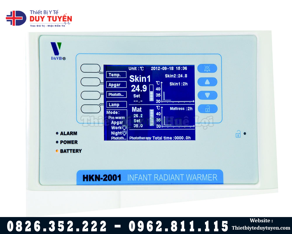 màn hình điều khiển giường sưởi sơ sinh