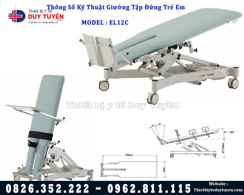 thông số kỹ thuật bàn tập đứng trẻ em