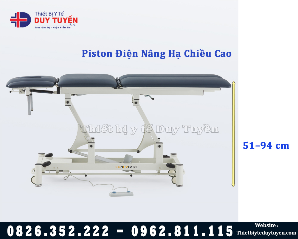 thay đổi chiều cao giường vật lý trị liệu