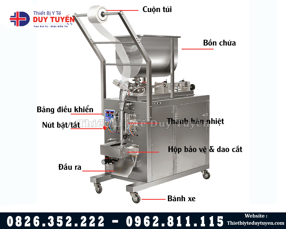 cấu tạo máy đóng túi chất lỏng