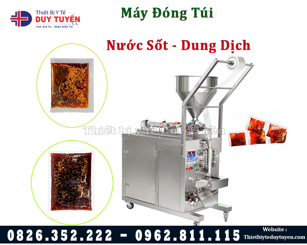 máy đóng túi nước sốt, dung dịch