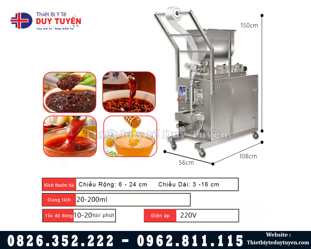 Thông Số máy đóng túi chất lỏng