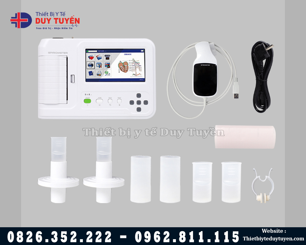 phụ kiện đi kèm máy đo chức năng hô hấp contec sp100