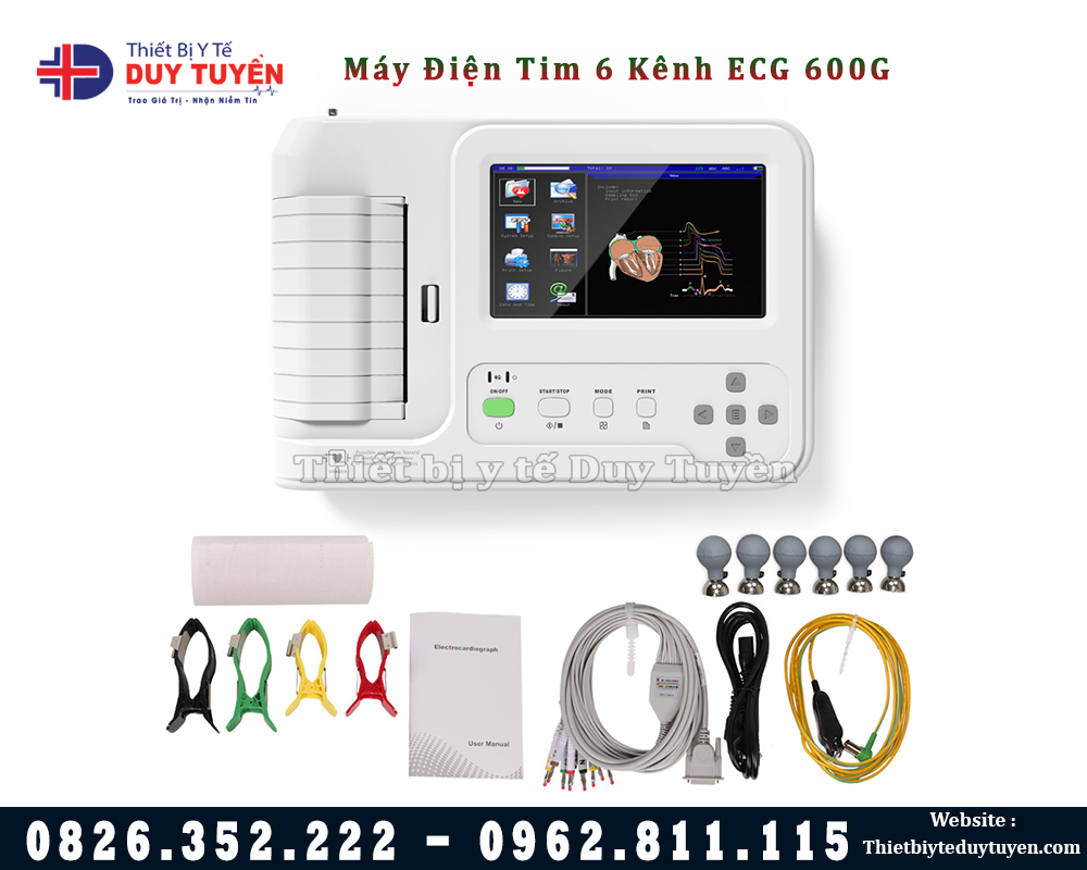 máy điện tim 6 kênh 600G