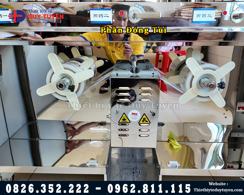 máy sắc thuốc đóng túi 3 nồi tự động