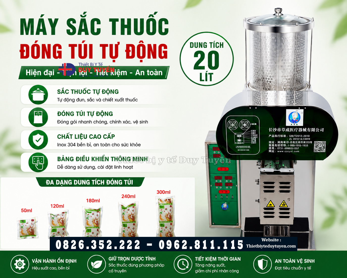 máy sắc thuốc và đóng túi tự động cao cấp