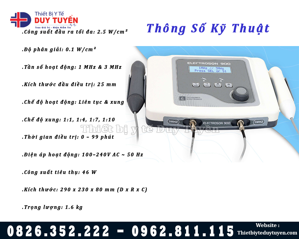 thông số kỹ thuật ELECTROSON 900