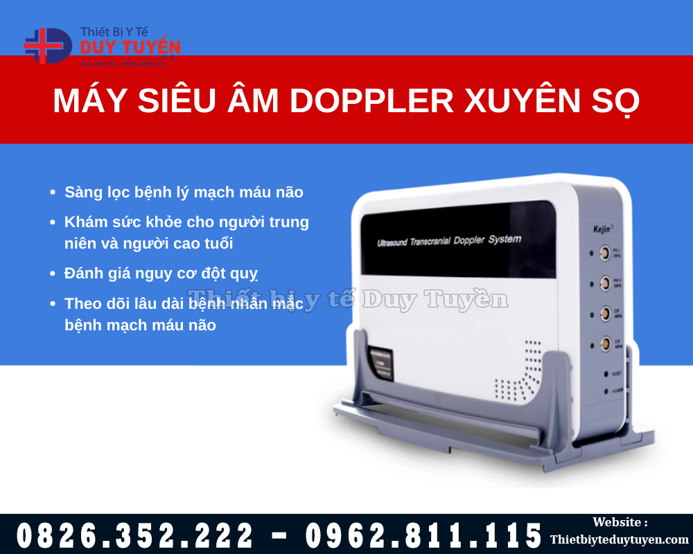 máy siêu âm doppler xuyên sọ khảo sát lưu lượng máu não