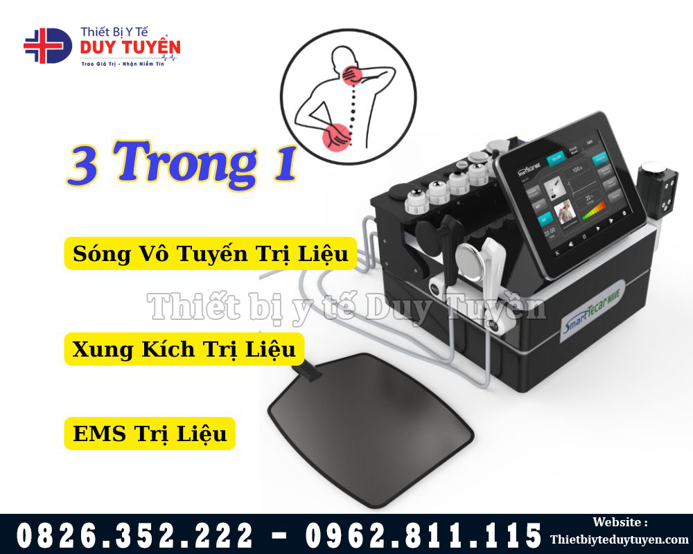 máy trị liệu sóng vô tuyến kết hợp xung kích trị liệu