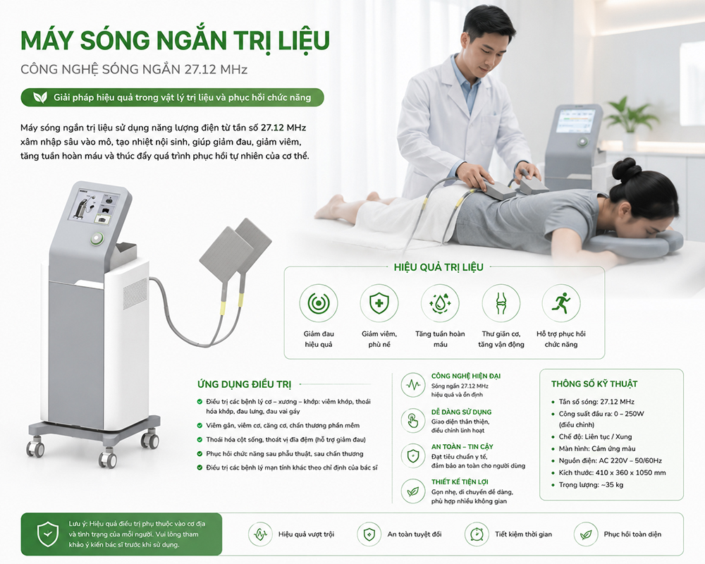 tác dụng máy sóng ngắn trị liệu