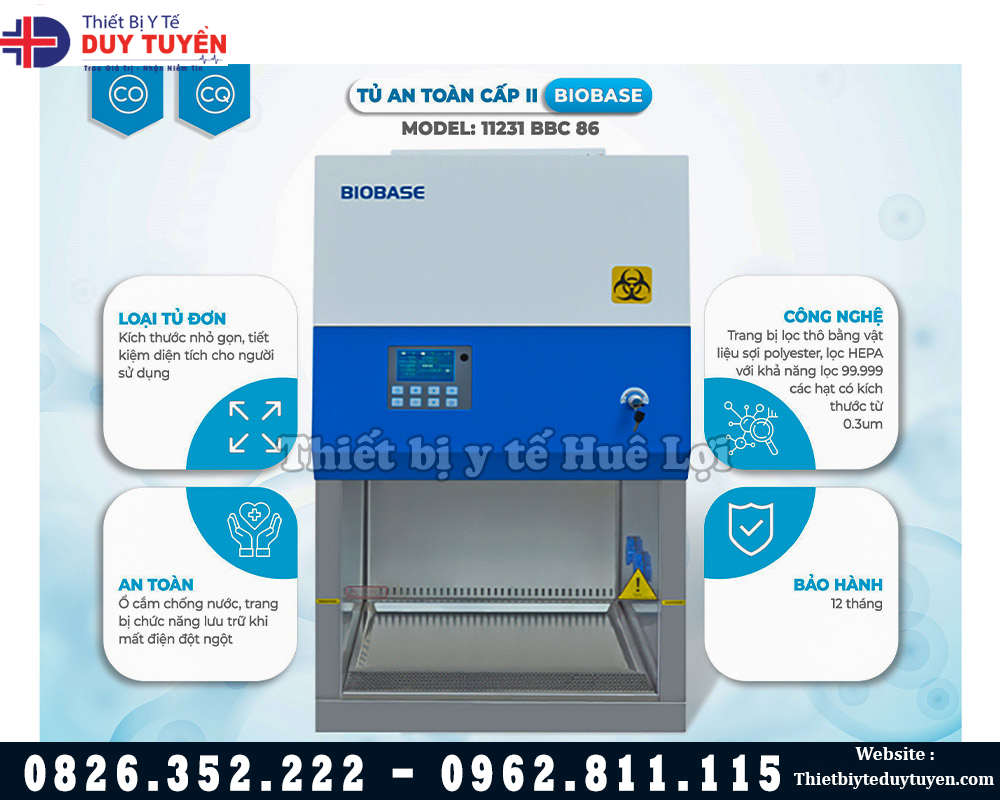 ưu điểm tủ an toàn sinh học biobase