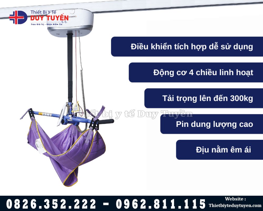 hệ thống treo trần nâng hạ di chuyển bệnh nhân
