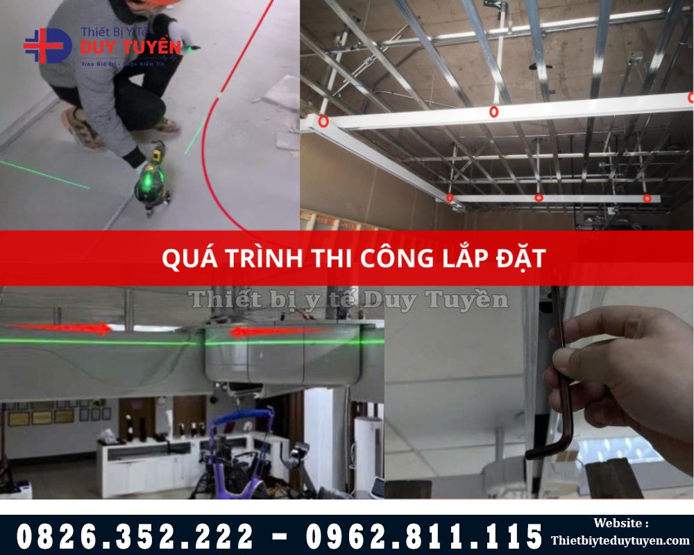 lắp đặt thiết bị treo trần di chuyển bệnh nhân