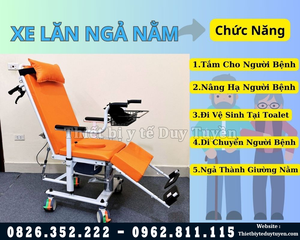 chức năng xe lăn ngả nằm 5 trong 1