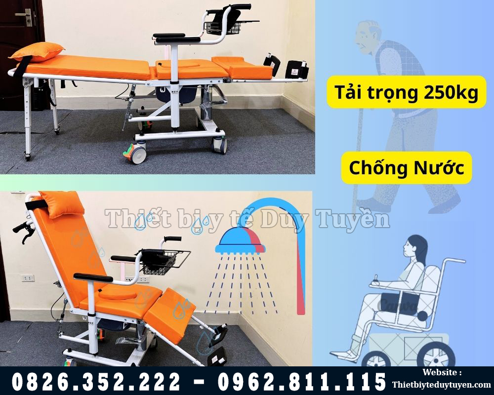 xe lăn ngả nằm chống nước